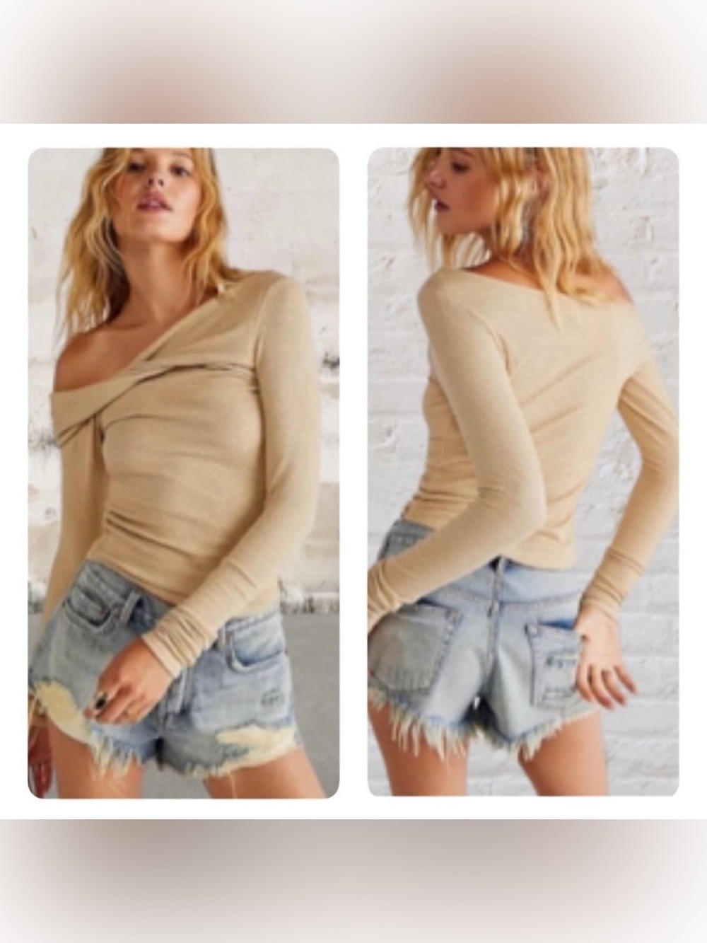 We the free Addie layering top ribbed free people boho tan size XS